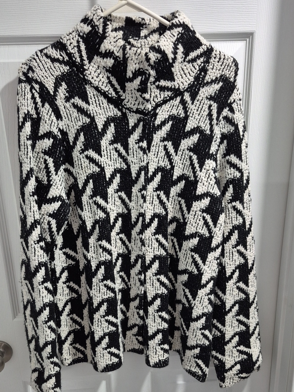Chico's Black & White Cowl Neck Jacket